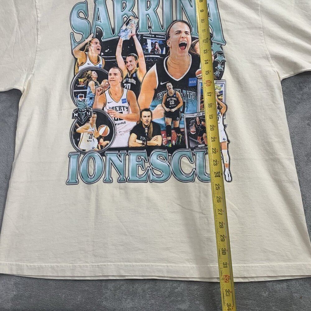 Game Changer Shirt Mens 2XL Sabrina Ionescu WNBA Basketball Tee Oversized Cream - Picture 2 of 6